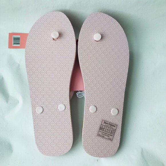Juicy Couture Flip-Flops Slurpy Spring Rhinestones Heart Bow - Picture 4 of 6